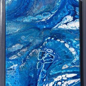 Ataraxia 8"x10" Painting by Color Fluent Art (Blue/White)